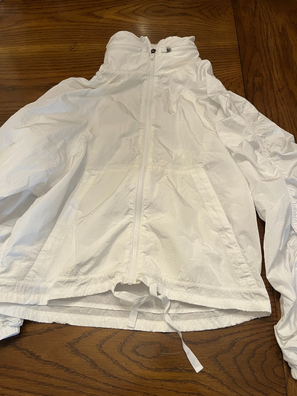 Year Of Ours White Zip-Up Windbreaker, size small